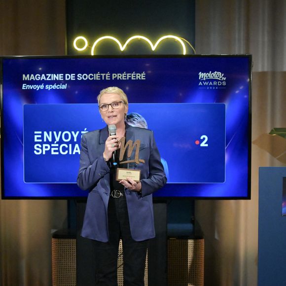 Exclusif - elise Lucet, magazine de société préféré pour "Envoyé spécial" lors de la soirée de remise de prix Molotov TV Awards 2024, première édition, pour récompenser les programmes télés préférés.
Paris, le 1er octobre 2024.

© Rachid Bellak / Bestimage