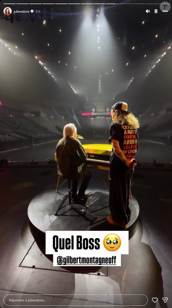 "Quel Boss", a écrit Julien Doré en légende d’une vidéo des répétitions qu’il a pu faire avec Gilbert Montagné avant le jour J.

Julien Doré et Gilbert Montagné