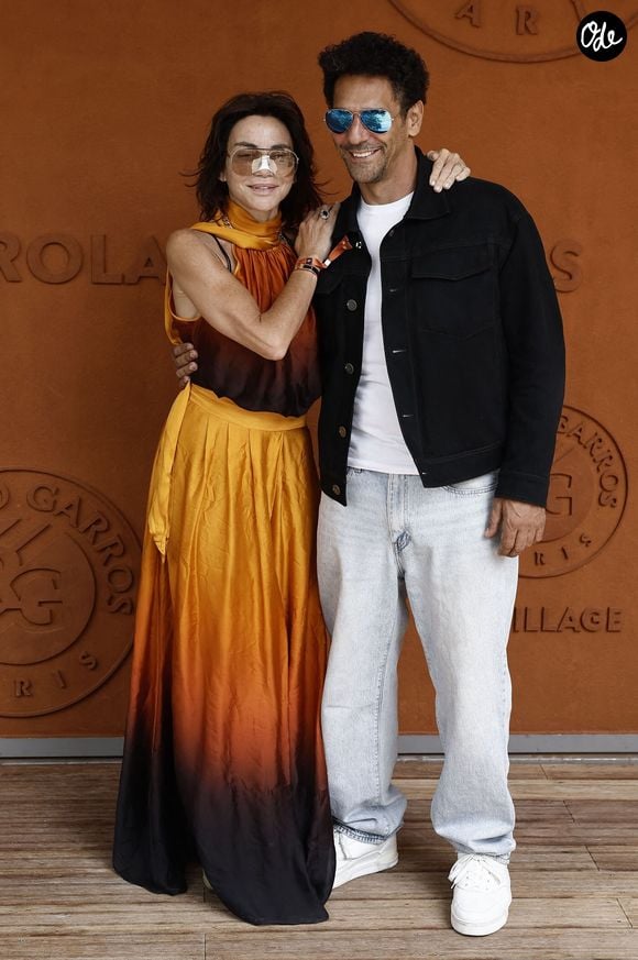 Tomer Sisley et sa femme Sandra lors des Internationaux de France de Tennis de Roland Garros 2026, à Paris, France, le 7 juin 2026. © Jacovides-Moreau/Bestimage