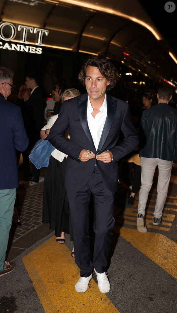 Anne Elisabeth Lemoine et Bertrand Chameroy après un dîner lors du 77e Festival de Cannes à Cannes, France, le 20 mai 2024. Photo by Aissaoui Nacer/Splash News/ABACAPRESS.COM