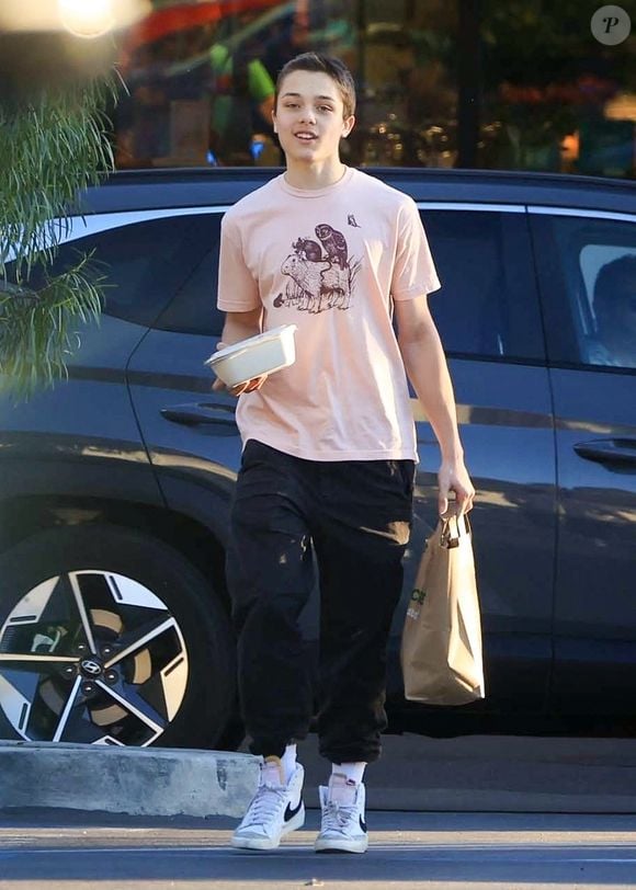L'adolescent de 16 ans est passionné de boxe

Knox Pitt dans les rues de Los Angeles à Lazy Acres ©Backgrid USA / Bestimage