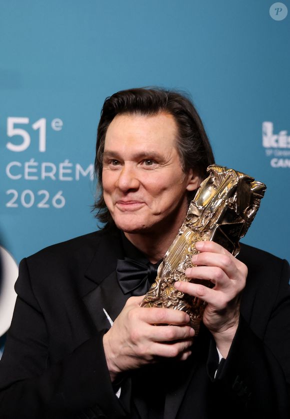 Jim Carrey (César d'Honneur pour l'ensemble de sa carrière) - Press room de la 51ème cérémonie des César, à l'Olympia. Paris, le 26 février 2026.
© Dominique Jacovides/Bestimage