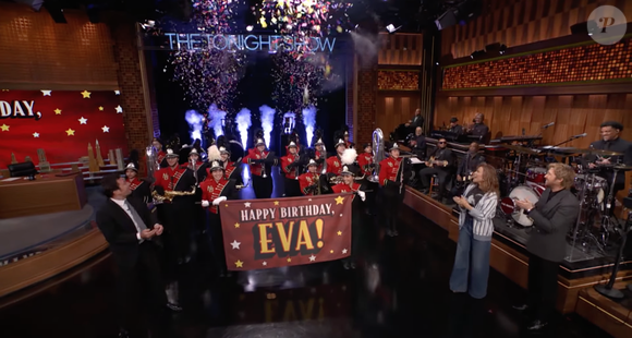 Capture d'écran de "The Tonight Show" avec Eva Mendes et Ryan Gosling  le jeudi 5 mars 2026
