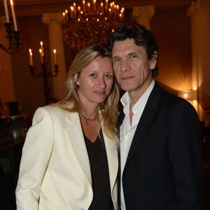 Exclusif - Marc Lavoine et son femme Sarah - Le Restaurant Apicius dans le 8ème arrondissement a été privatisé pour célébrer l'ouverture de la boutique de joaillerie "Messika" au 259 rue Saint Honoré dans le 1er arrondissement à Paris. RACHID BELLAK / BESTIMAGE