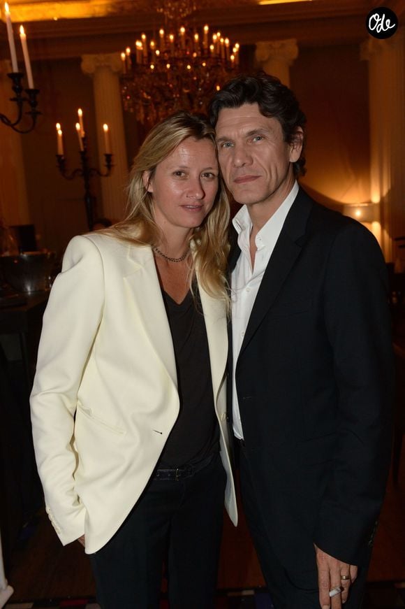 Exclusif - Marc Lavoine et son femme Sarah - Le Restaurant Apicius dans le 8ème arrondissement a été privatisé pour célébrer l'ouverture de la boutique de joaillerie "Messika" au 259 rue Saint Honoré dans le 1er arrondissement à Paris. RACHID BELLAK / BESTIMAGE