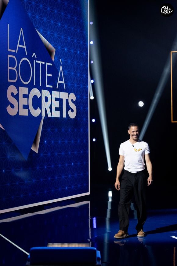 Exclusif - Steevy Boulay lors de l'enregistrement de l'émission "La Boîte à secrets", présentée par F.Bollaert et diffusée le 16 octobre sur France 3, à Paris, France, le 29 septembre 2026. © Cyril Moreau/Bestimage