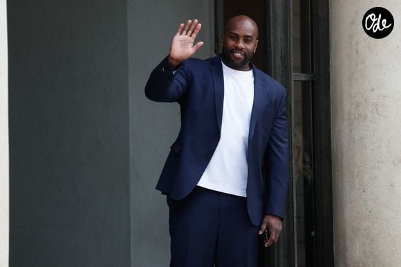 Teddy Riner - Réception de l'équipe du Paris Saint-Germain (PSG) à l'occasion de leur titre de vainqueur de la Ligue des Champions 2024-2025 au palais de l'Elysée à Paris, France, le 01 juin 2025. © Christophe Clovis / Bestimage