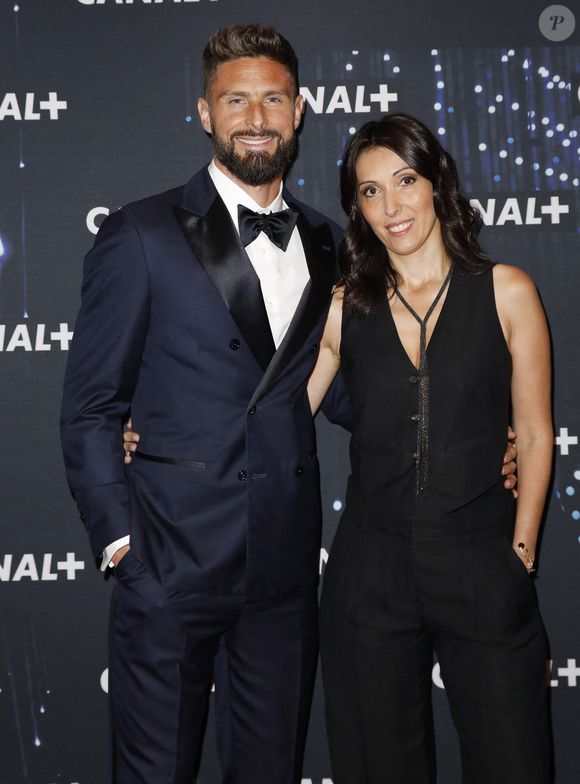 Olivier Giroud et sa femme Jennifer - Avant-première du documentaire "Giroud" à l'Elysée Biarritz à Paris le 14 mai 2024. © Marc Ausset-Lacroix/Bestimage