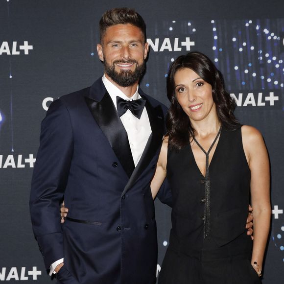 Olivier Giroud et sa femme Jennifer - Avant-première du documentaire "Giroud" à l'Elysée Biarritz à Paris le 14 mai 2024. © Marc Ausset-Lacroix/Bestimage