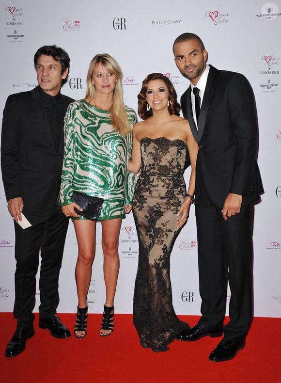 Marc Lavoine et sa femme Sarah Poniatowski, Eva Longoria Parker et Tony Parker au 'Par Coeur Gala 2010' au Pavillon Cambon Capucines à Paris, France le 20 septembre 2010. Photo by Thierry Orban/ABACAPRESS.COM