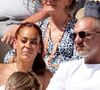 Amel Bent et son mari Patrick Antonelli dans les tribunes lors des Internationaux de France de Tennis de Roland Garros 2023. Paris, le 10 juin 2023. © Jacovides-Moreau / Bestimage