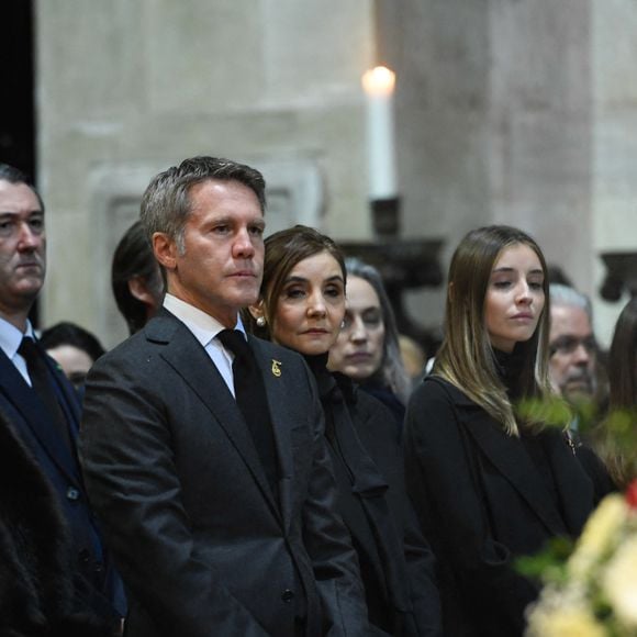 Marina Ricolfi Doria, Le prince Emmanuel-Philibert de Savoie, La princesse Clotilde Courau de Savoie, La princesse Vittoria de Savoie, La princesse Luisa de Savoie - La cérémonie funéraire de Victor Emmanuel de Savoie, fils du dernier roi d'Italie, en la cathédrale Saint-Jean-Baptiste de Turin, le 10 février 2024. (SGP / BESTIMAGE).