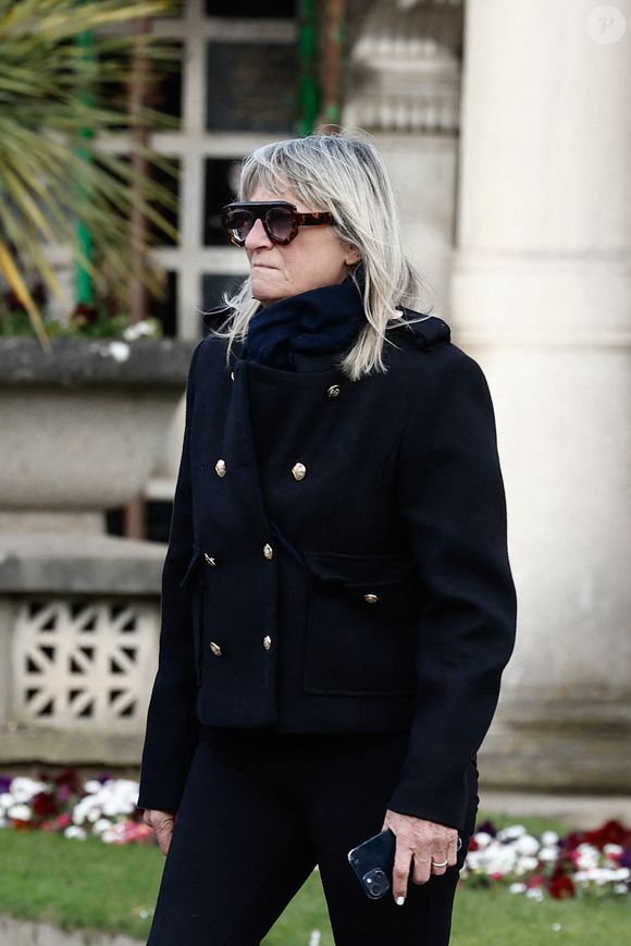 Christine Bravo - Obsèques d'Isabelle Mergault à la Coupole du Père-Lachaise à Paris le 30 mars 2026. © Cyril Moreau - Dominique Jacovides / Bestimage