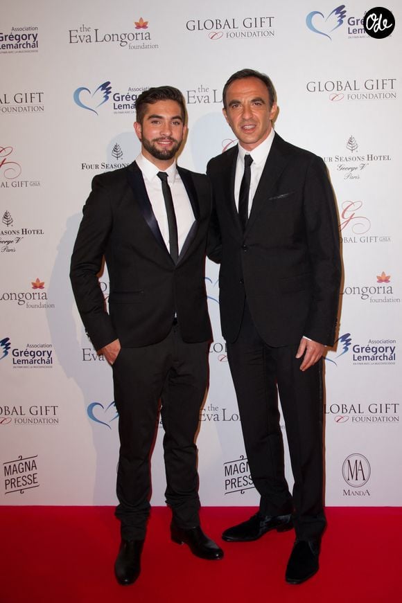 Nikos Alliagas et Kendji assistent au gala de bienfaisance « Global Gift » organisé à l'hôtel Four Seasons George V à Paris, en France, le 12 mai 2014. Photo : Thierry Orban/ABACAPRESS.COM