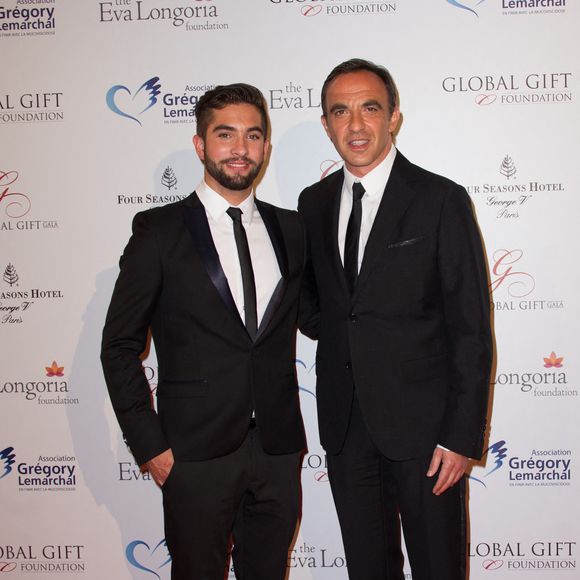 Nikos Alliagas et Kendji assistent au gala de bienfaisance « Global Gift » organisé à l'hôtel Four Seasons George V à Paris, en France, le 12 mai 2014. Photo : Thierry Orban/ABACAPRESS.COM
