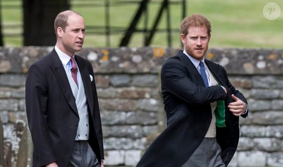 Le prince William, duc de Cambridge et le prince Harry - Mariage de P. Middleton et J. Matthew, en l'église St Mark Englefield, Berkshire, Royaume Uni, le 20 mai 2017. @AGENCE / BESTIMAGE