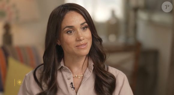 Le prince Harry, duc de Sussex et Meghan Markle, duchesse de Sussex, lors d'une interview pour l'émission CBS News Sunday Morning, diffusée le 4 août 2024. Lors de ce programme, le couple princier a évoqué leurs enfants, Archie Harrison, 5 ans et Lilibet Diana, 3 ans et leur volonté de les protéger des dangers du web.