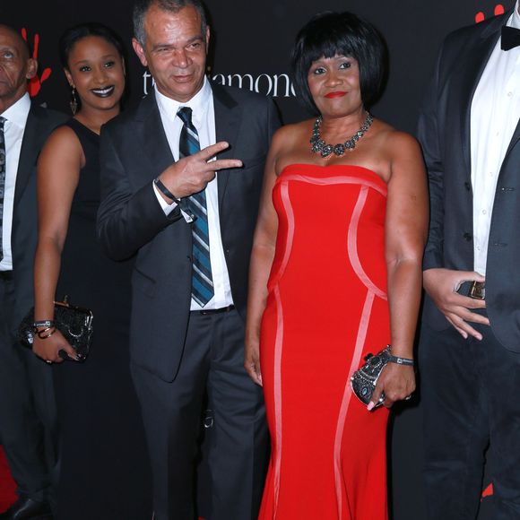 Les parents de Rihanna Monica Braithwaite et Ronald Fenty - Soirée du premier "Bal de Diamant" à Beverly Hills le 11 décembre 2014.