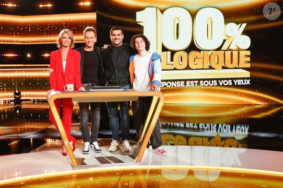 Exclusif - Sylvie Tellier, Cyril Féraud, Matthieu Lartot, Roman Doduik - Enregistrement de l'émission "100% logique" présentée par C. Feraud et qui sera diffusée le 5 avril 2024 au Studio du Lendit à Saint-Denis, France, le 20 décembre 2024. © Christophe Clovis / Bestimage
