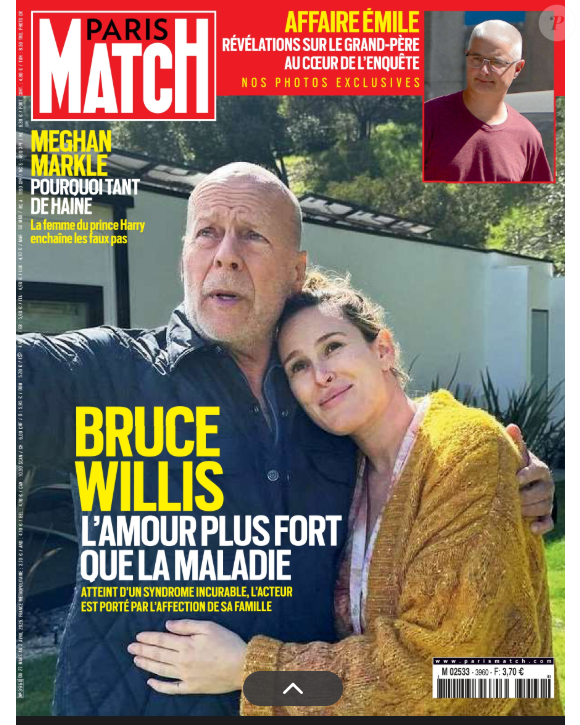 "Paris Match", Bruce Willis, 27 mars 2025.