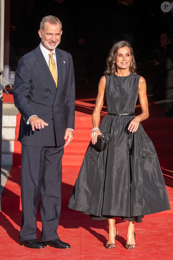 Felipe VI la reine Letizia arrivent au Teatro Real pour l'inauguration de la saison, le 19 septembre 2023, à Madrid. José Oliva / Europa Press