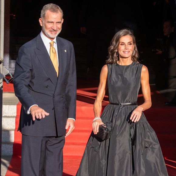 Felipe VI la reine Letizia arrivent au Teatro Real pour l'inauguration de la saison, le 19 septembre 2023, à Madrid. José Oliva / Europa Press