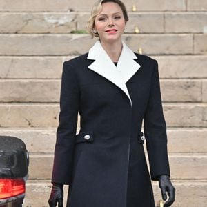 La princesse Charlene assiste à la messe pontificale dans le cadre de la célébration de la Sainte Devote, sainte patronne de Monaco, à Monaco le 27 janvier 2025. © Bruno Bebert / Bestimage