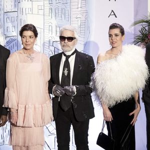 La Princesse Caroline de Hanovre, Karl Lagerfeld et Charlotte Casiraghi - 64ème Bal de la Rose sur le thème de Manhattan, imaginé par K.Lagerfeld, au profit de la Fondation Princesse Grace, dans la Salle des Etoiles au Sporting Monte Carlo à Monaco. Le 24 mars 2018
© Pierre Villard / Palais Princier / SBM