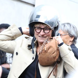 Exclusif - Christine Bravo (scooter) - People à la sortie des studios de la radio RTL à Paris, le 28 mai 2015. © Agence / Bestimage