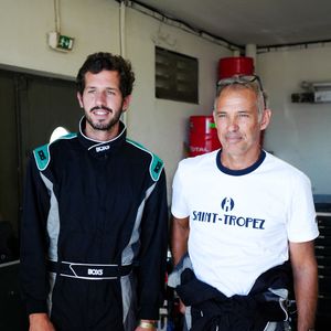 Exclusif - Paul Belmondo, Victor Belmondo lors du marathon Karting Jules Bianchi (jour 1) au circuit Paul Ricard au Castellet, France, le 6 septembre 2024. © Anne-Sophie Guebey via Bestimage