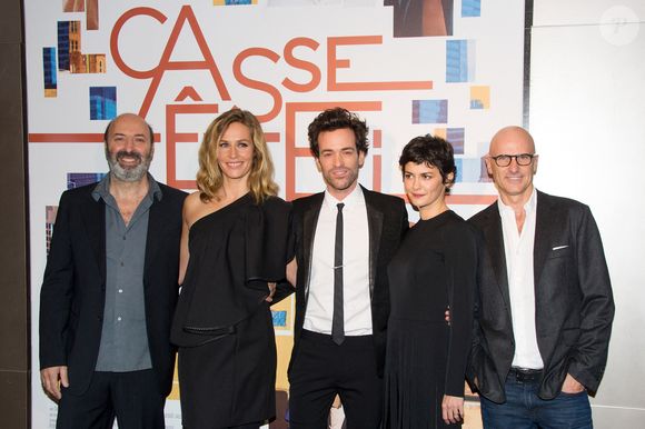 Cedric Klapisch, Cécile de France, Romain Duris et Audrey Tautou arrivant à l'avant-première du film Casse-Tête Chinois qui s'est tenue au Cinéma UGC Normandie à Paris, France, le 25 novembre 2013. Photo Laurent Zabulon/Abaca