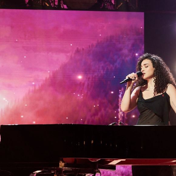 Exclusif - Camelia Jordana et Alexandre Tharaud lors de l’enregistrement de l’émission “Les stars s’unissent pour le Sidaction” au théâtre Marigny à Paris, France, le 11 mars 2025. L’émission sera diffusée en prime le 22 mars sur France 2. © Guirec-Moreau/ Bestimage