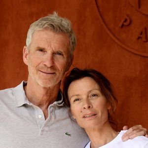 Denis Brogniart et sa femme Hortense au village (jour 9) lors des Internationaux de France de Tennis de Roland Garros 2022 à Paris, France, le 30 mai 2022. © Dominique Jacovides/Bestimage