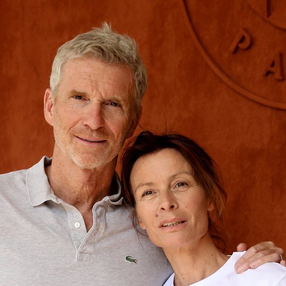 Denis Brogniart et sa femme Hortense au village (jour 9) lors des Internationaux de France de Tennis de Roland Garros 2022 à Paris, France, le 30 mai 2022. © Dominique Jacovides/Bestimage