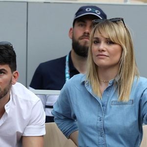 Joy Esther et son compagnon Andréa Condorelli dans les tribunes lors des internationaux de tennis de Roland Garros à Paris, France, le 4 juin 2019. © Jacovides-Moreau/Bestimage
