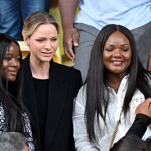 La princesse Charlene de Monaco et le prince Albert II de Monaco ont assisté à la finale de la 13eme éditon du Tournoi Saint Devote de rugby au Stade Louis II de Monaco, le 26 avril 2025. © Bruno Bebert / Bestimage