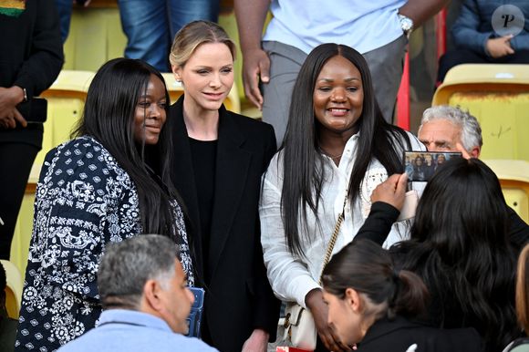 La princesse Charlene de Monaco et le prince Albert II de Monaco ont assisté à la finale de la 13eme éditon du Tournoi Saint Devote de rugby au Stade Louis II de Monaco, le 26 avril 2025. © Bruno Bebert / Bestimage