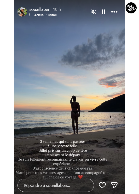 Elle a partagé son road trip à travers le pays dans plusieurs stories Instagram.

Souailla, la mère des trois enfants de Jimmy Mohamed, en voyage pendant trois semaines à l'autre bout du monde, au Vietnam.