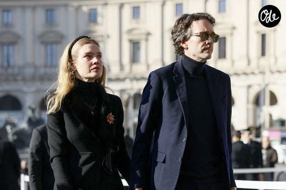 Natalia Vodianova et Antoine Arnault arrivant aux funérailles de Valentino Garavani à la basilique Santa Maria degli Angeli e dei Martiri à Rome, en Italie, le 23 janvier 2026. Photo de Marco Pionavotto/Abaca