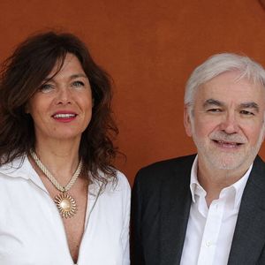 Catherine Bancarel et son mari Pascal Praud - Célébrités au village des Internationaux de France de tennis de Roland Garros 2024 à Paris le 7 juin 2024.  © Jacovides-Moreau/Bestimage