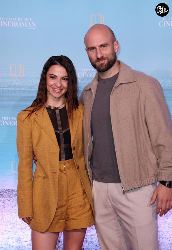 Denitsa Ikonomova et son compagnon François Alu - Tapis rouge lors de la 7ème édition du festival Cinéroman à Nice le 2 Octobre 2025. © Bebert-Jacovides/Bestimage