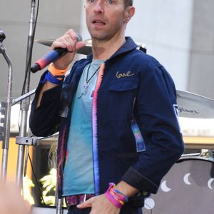 Chris Martin et son groupe Coldplay se produisent lors du concert de l'émission "Today Show" (NBC) à New York, le 8 octobre 2024.