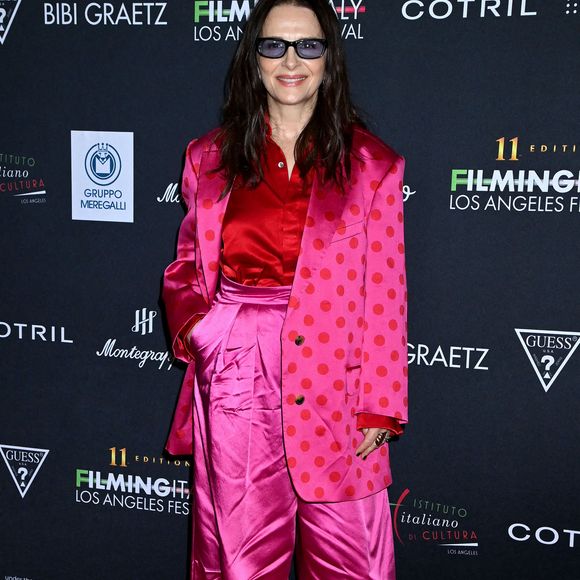 Juliette Binoche arrive au festival Filming Italy Los Angeles 2026 qui se tient au Directors Guild Theatre le 12 février 2026 à Los Angeles, Californie. Photo Tammie Arroyo / Aff/Abaca