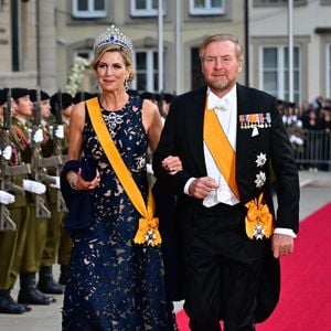 Le roi Willem-Alexander et la reine Maxima des Pays-Bas aux arrivées du dîner de gala des célébrations du changement de trône au Palais grand-ducal du Luxembourg, le 3 octobre 2025. © Christian Liewig/Bestimage