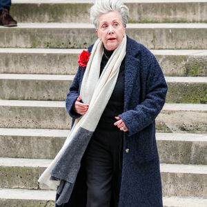 Françoise Laborde - Arrivées aux obsèques de C.Laborde en l’église Saint-Roch à Paris, le 6 février 2025. Décédée le 28 janvier 2025 à l'âge de 73 ans, l'ancienne présentatrice météo de TF1 (1988 - 2017) était atteinte de la maladie neurodégénérative à corps de Lewy. 
© Jacovides - Moreau / Bestimage