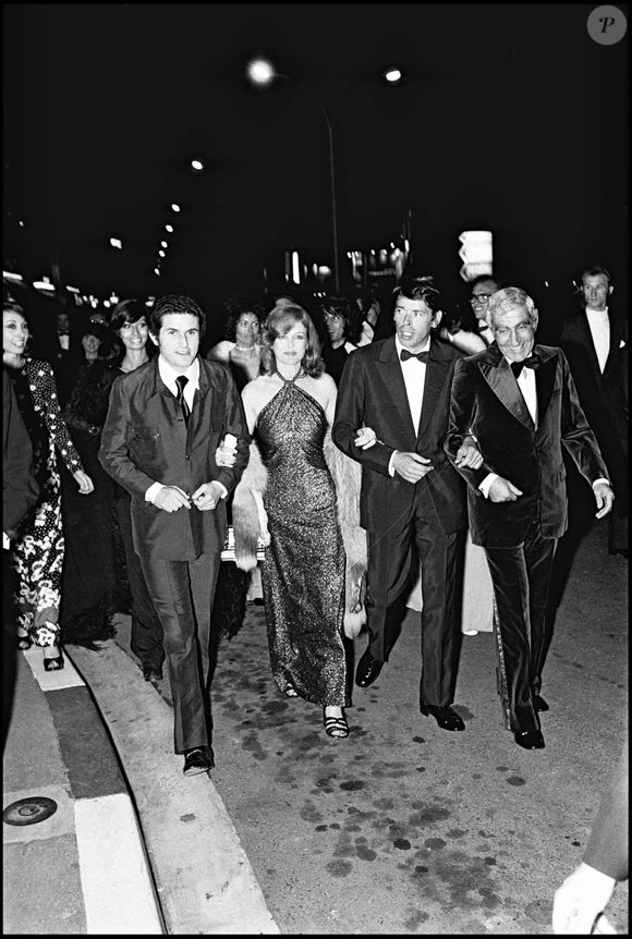 Claude Lellouch, Nicole Courcel, Jacques Brel et Charles Gérars au festival de Cannes en 1972
