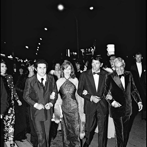 Claude Lellouch, Nicole Courcel, Jacques Brel et Charles Gérars au festival de Cannes en 1972