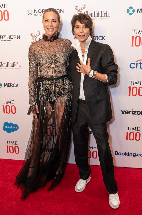 Mariage - Dominique Crenn (Top Chef) s’est mariée avec Maria Bello - Maria Bello et Dominique Crenn - Les célébrités à la soirée de gala Time 100 à New York, le 25 avril 2024.