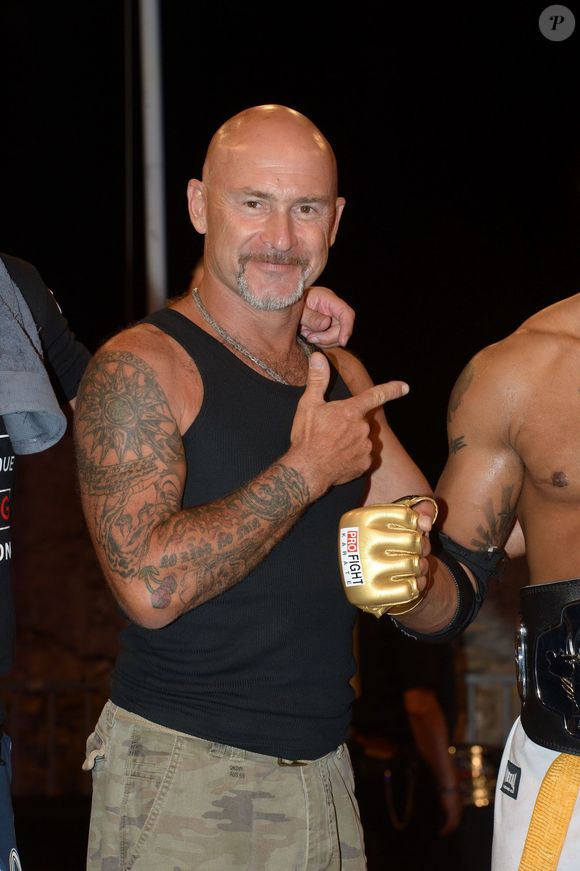 Vincent Lagaf' - Soiree "FIGHT NIGHT" a Saint-Tropez, le 4 aout 2013. Cette soirée unique est la première rencontre poings-pieds avec les plus grands noms du Kick-Boxing et du Pro-Fight, sur le ring installé à la Citadelle de Saint-Tropez.  © JEAN BLANC / BESTIMAGE
