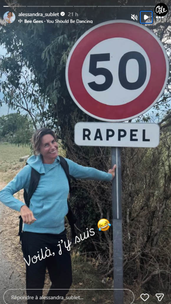 Story Instagram d'Alessandra Sublet @alessandra_sublet, lundi 5 octobre 2025.